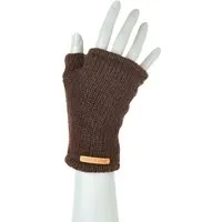 short'n'pietz short'n'pietz Handstulpen aus Schurwolle für Kinder, handgestrickt, Dunkelbraun, – Produktbild 1 von 1
