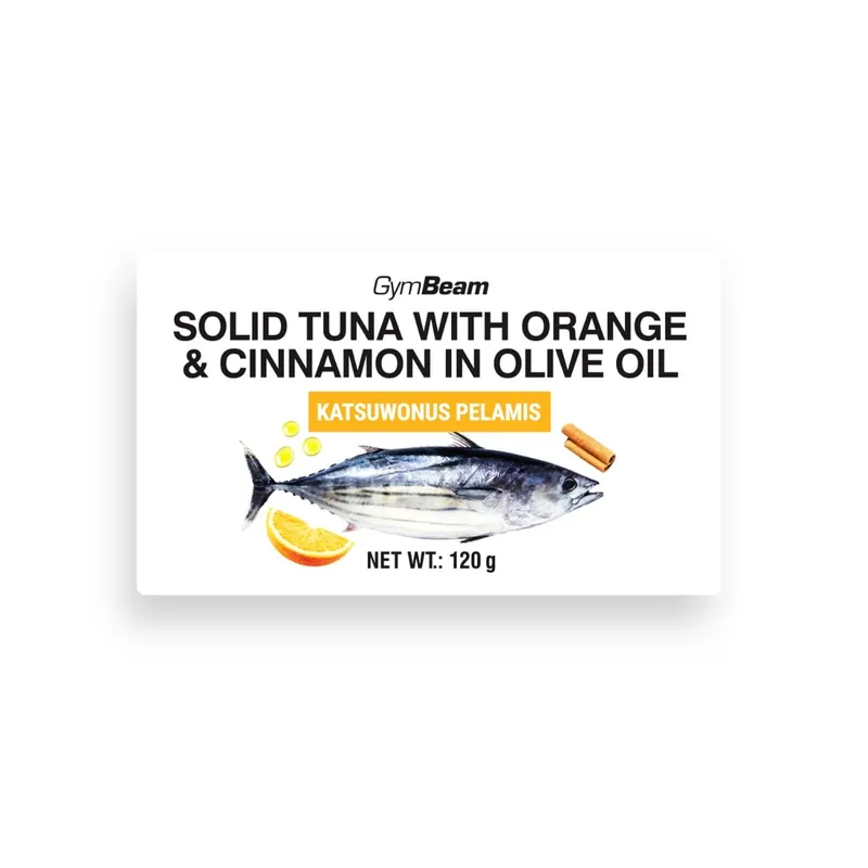 GymBeam Food GymBeam Thunfisch in Olivenöl mit Orange und Zimt 120 g – Produktbild 1 von 1