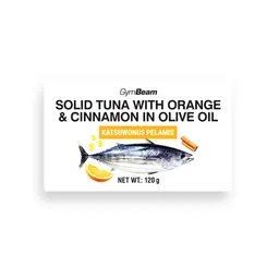 GymBeam Food GymBeam Thunfisch in Olivenöl mit Orange und Zimt 120 g – Produktbild 1 von 1