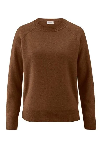 hessnatur hessnatur Strick Pullover Relaxed aus Cashmere mit Recycling-Anteil, Bernsteinbraun, – Produktbild 3 von 4