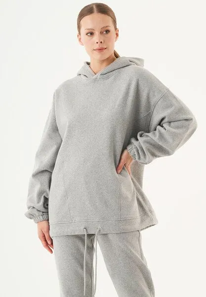 ORGANICATION ORGANICATION ESSENTIALS-HANDE- Soft Touch Oversize Hoodie aus Bio-Baumwolle, Grey melange, – Produktbild 3 von 4