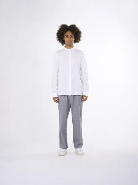 KnowledgeCotton Apparel KnowledgeCotton Apparel Langarm-Hemd Costum Fit Linen, Bright white, – Produktbild 4 von 4
