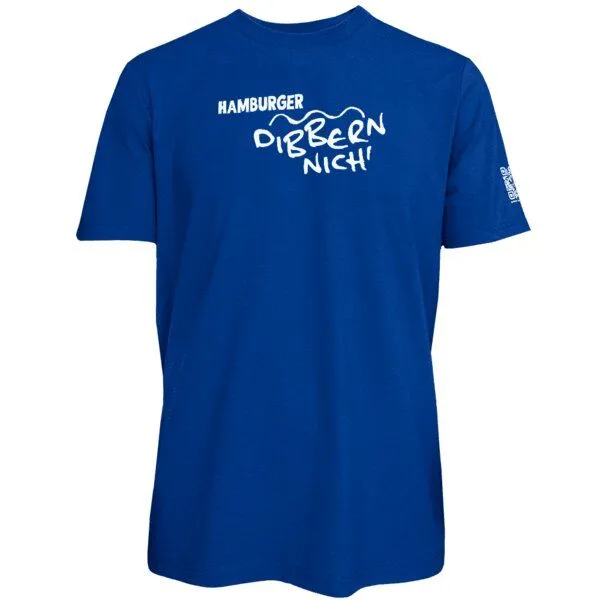 Spirit of Hamburg Spirit of Hamburg Biobaumwoll T-Shirt mit Spruch „Hamburger dibbern nich‘“, Blau, – Produktbild 1 von 2