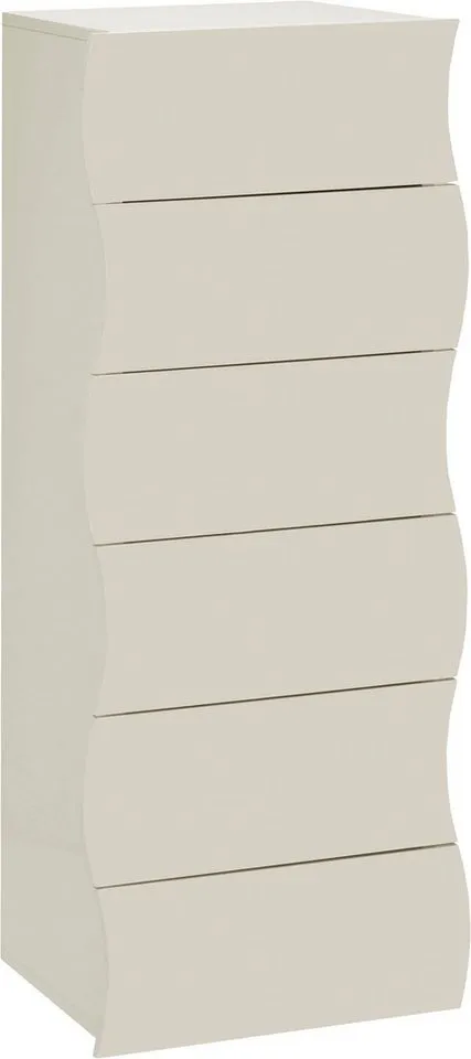 Home affaire Kommode, Onda, 50 cm breit, Kaschmir matt, 6 Schubladen, Made in Italy, Braun, – Produktbild 4 von 5