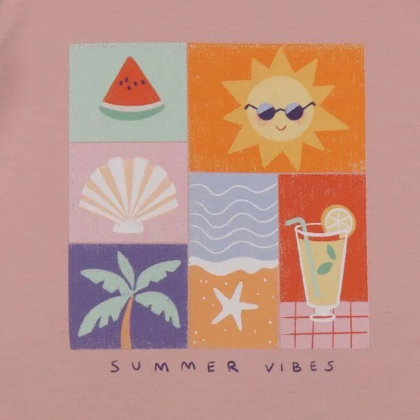 Walkiddy Walkiddy T-Shirt Altrosa Sommer-Frontprint Bio-Baumwolle GOTS – Produktbild 2 von 3