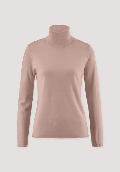 hessnatur hessnatur Strick Rollkragen Pullover Slim aus reiner Bio-Merinowolle, Rosé, – Produktbild 4 von 4