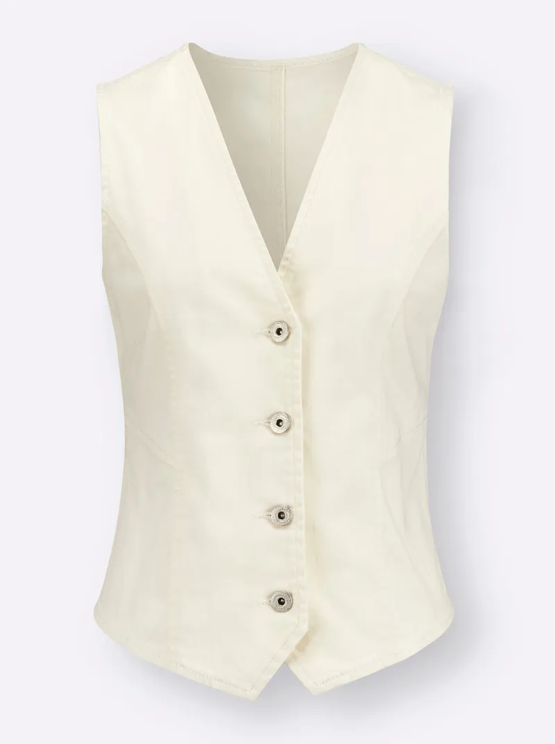 Witt Jeansweste ecru, Ecru, – Produktbild 1 von 2