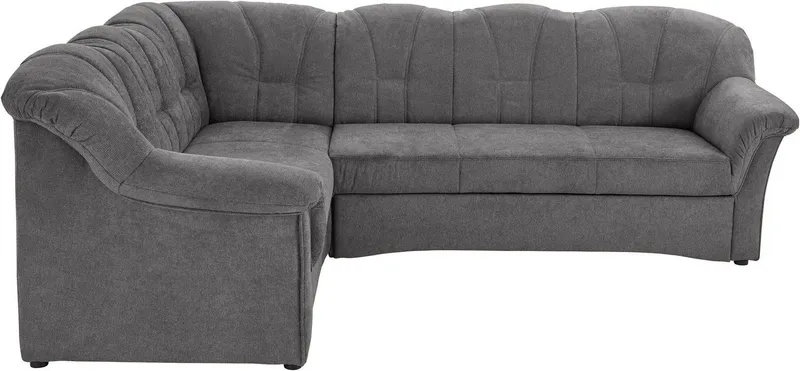 DOMO collection Ecksofa Papenburg B/T/H: 242/190/84 cm L-Form, wahlweise mit Bettfunktion, Langer Schenkel links oder rechts, Grau, – Produktbild 3 von 8