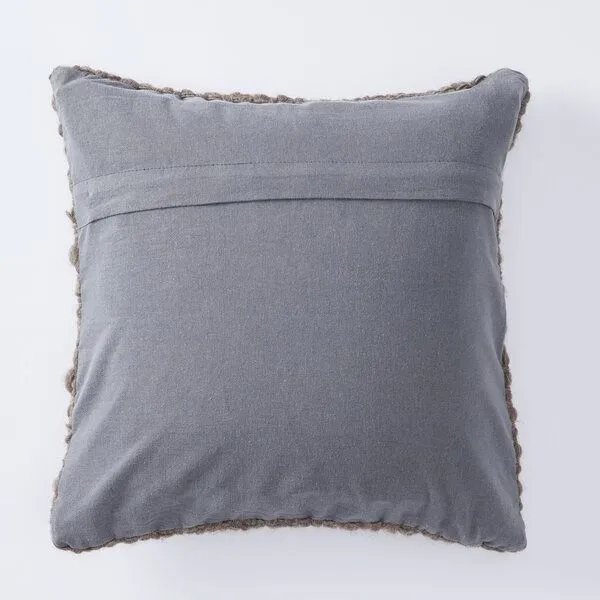 By Native By Native Kissen Sueño aus Merinoschurwolle, handgewebt, Grau-braun, – Produktbild 3 von 3