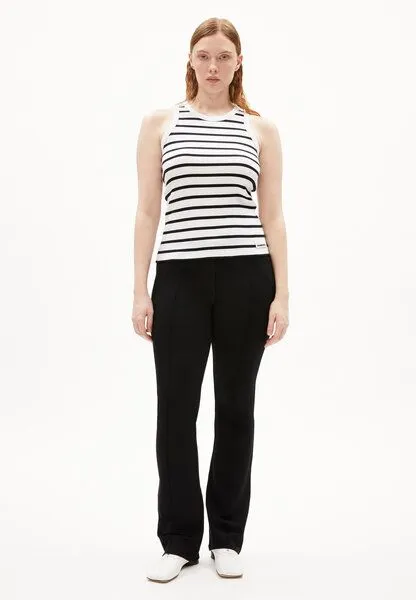 ARMEDANGELS ARMEDANGELS KANITAA STRIPES Damen Ripp-Top aus Bio-Baumwoll Mix, White-black, – Produktbild 4 von 4