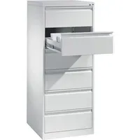 C+P C+P Karteikartenschrank zweibahnig, 6 Schubladen DIN A5 quer lichtgrau – Produktbild 3 von 3
