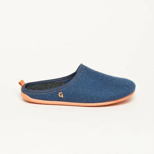 Gottstein Gottstein Filz-Hausschuh Wool Slide-in für Damen & Herren - Pantoffel aus 100% recycelter Schurwolle mit Gummisohle & Komfort-Einlagesohle, Dunkel-blau, – Produktbild 4 von 4