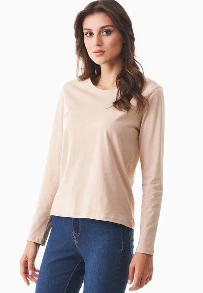 ORGANICATION ORGANICATION Langarmshirt aus Bio-Baumwolle, Beige, – Produktbild 4 von 4
