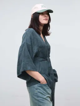 Yahmo Yahmo Damen vegan Kimono Gerda Eclipse Blau – Produktbild 1 von 1