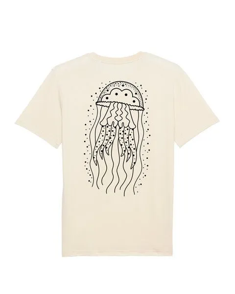 vis wear vis wear Qualle - Göttin im Ozean – Unisex Organic T-Shirt, Natural, – Produktbild 2 von 3