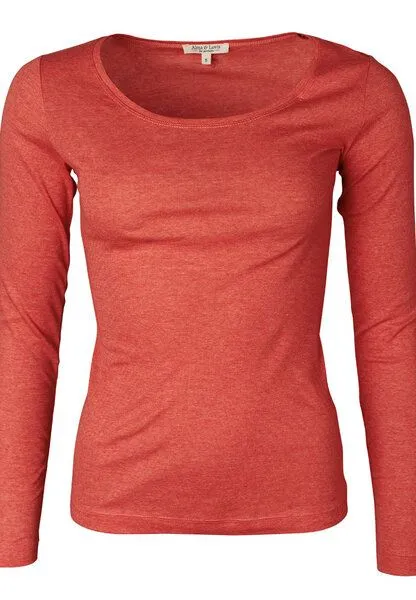 Alma & Lovis Alma & Lovis Ringel-Jerseyshirt aus Bio-Baumwolle | Melange Shirt, Orange, – Produktbild 4 von 4