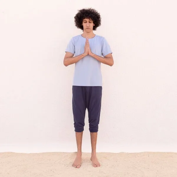 Jaya Jaya ROCKY UNI - Männer - körpernahes T-Shirt für Yoga aus Biobaumwolle, Skyblue/blau, – Produktbild 1 von 2