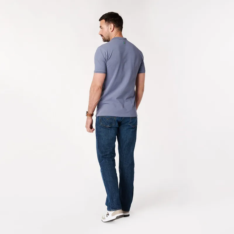 SKOT SKOT Herren vegan Polohemd, Blau, – Produktbild 1 von 2
