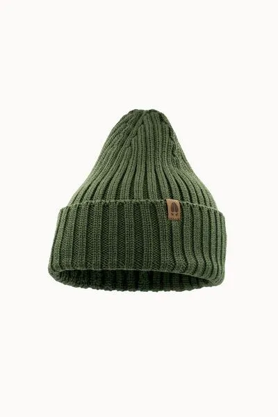 Kopyto Kopyto LUCHS – Gerippte Merino-Mütze aus 100 % RWS-Merinowolle, Olivgrün, – Produktbild 5 von 6