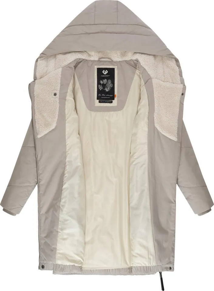 ragwear ragwear Wintermantel Gordon Long gesteppter Winterparka mit asymmetrischem Kragen, Braun, – Produktbild 1 von 5