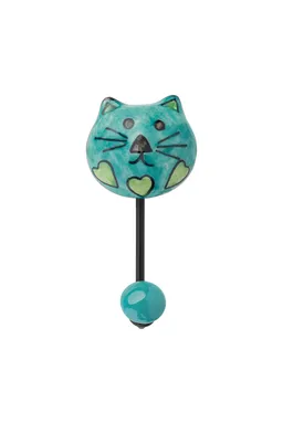 Tranquillo Wandhaken OCEAN MEOW - türkis – Produktbild 1 von 1