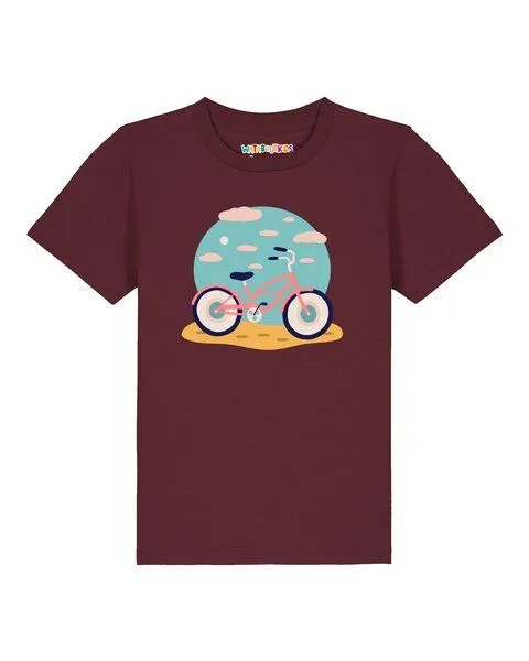 watabout.kids watabout.kids T-Shirt Kinder Fahrrad am Strand, Burgundy, – Produktbild 1 von 2
