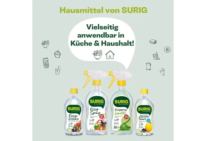 SURIG SURIG Essigspray Limette 500 ml Essigreiniger (1-St. vegan, verträglich, zuckerfrei, fettfrei, gebrauchsfertig, vielseitig) – Produktbild 4 von 4