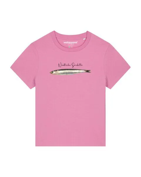 watapparel watapparel T-Shirt Frauen Niedliche Sardelle, Bubble pink, – Produktbild 1 von 4