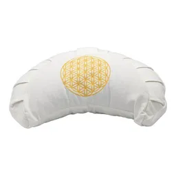 BAGHI BAGHI Bio Meditationskissen Blume-des Lebens Bestickung weiß/ gold – Produktbild 1 von 1