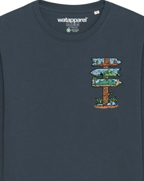 watapparel watapparel Sweatshirt Unisex Adventure is everywhere, India ink grey, – Produktbild 3 von 3