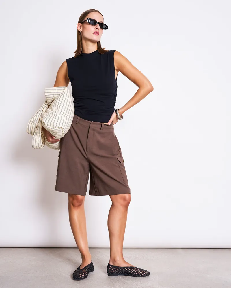 JAN N JUNE JAN 'N JUNE Damen vegan Kurze Hose Fano Clay Brown, Braun, – Produktbild 1 von 2