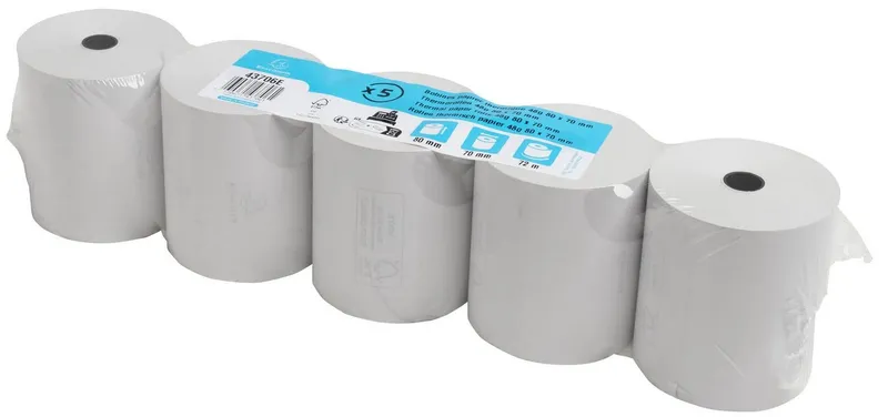 Exacompta Exacompta Endlospapier 20x Rolle 1-lagig thermisch Kasse 55g B: 80mm L: 172m Weiß 43706E, Kassenrollen, Weiß, – Produktbild 1 von 5