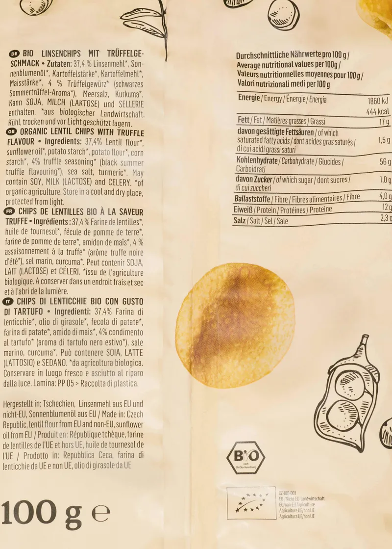 KoRo Bio Linsenchips mit Trüffelgeschmack 100 g – Produktbild 5 von 5
