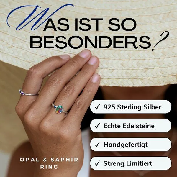 Spirit of Island Spirit of Island Opal & Saphir Ring | 925 Silber – Produktbild 3 von 7