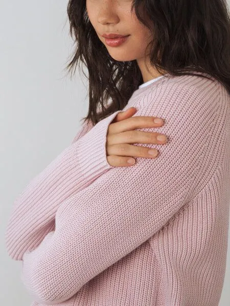 Honest Basics Honest Basics Damen Strickpullover aus 100% Bio-Baumwolle, Peony, – Produktbild 4 von 4