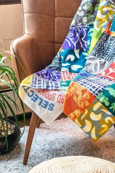 Global Mamas Global Mamas Upcycling Patchwork Überwurf & Decke, Bunt, – Produktbild 2 von 4