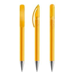 prodir prodir® Drehkugelschreiber DS 3 mit Metallspitze, blaue Mine, gelb gefrostet, Gelb, – Produktbild 1 von 1