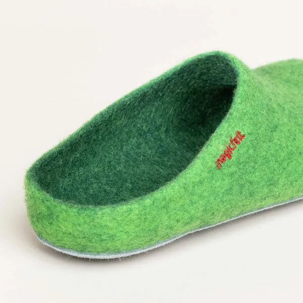 Magicfelt Magicfelt Filz-Hausschuh AP 701 aus 100% Merino-Wolle Pantoffeln für Damen & Herren mit Ledersohle, Hell-grün, – Produktbild 3 von 4
