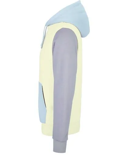 Sol's Sol's Unisex Hooded Sweatshirt Collins 3-farbig Bio Baumwolle Recyceltes Polyester Vegan, Creamy blue/creamy white/cream, – Produktbild 4 von 4