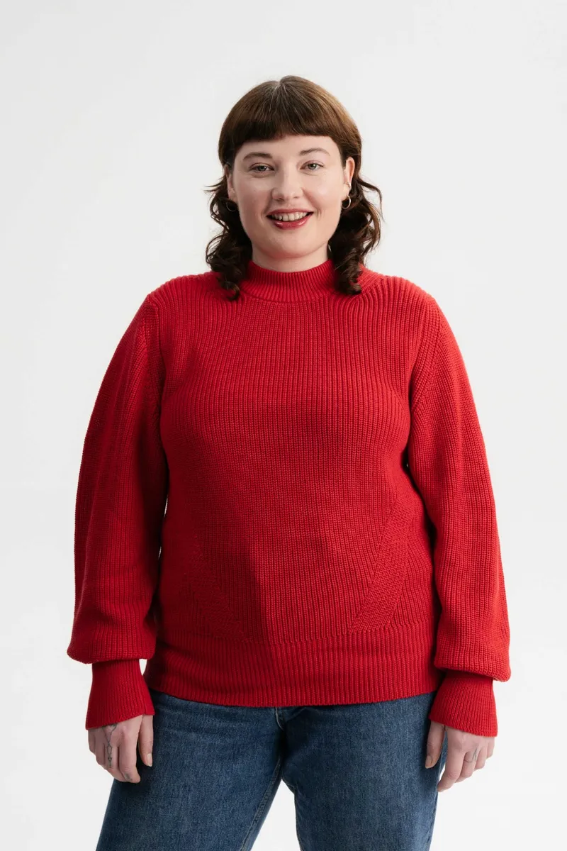 MELA MELA Damen vegan Strickpullover Riya Granatapfel, Rot, – Produktbild 2 von 2