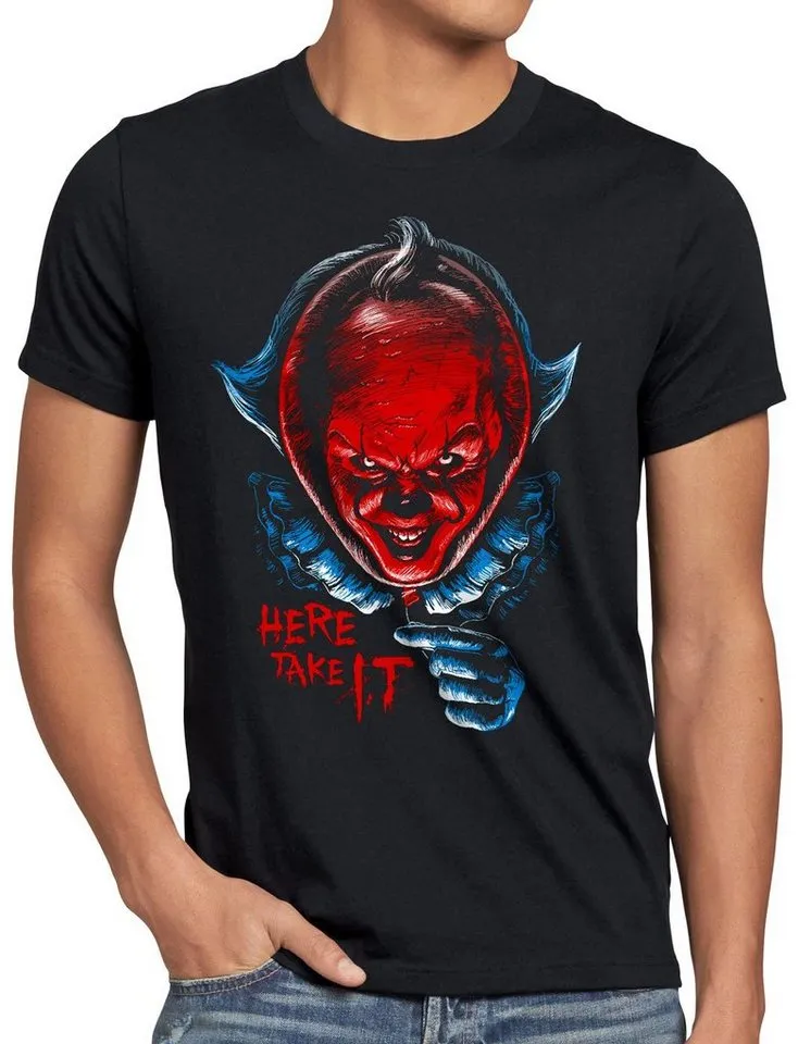 style3 T-Shirt Nimm ES pennywise clown horrorfilm halloween stephen king, Schwarz, – Produktbild 2 von 3