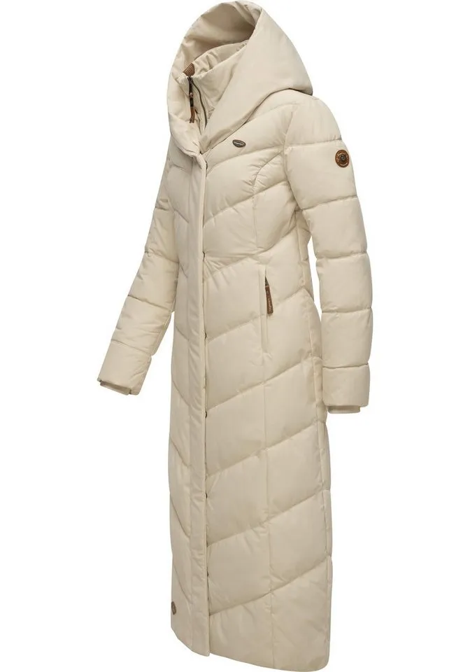 ragwear ragwear Steppmantel Natalka Extralong Gesteppter Damen Mantel mit Kapuze, Braun, – Produktbild 2 von 4
