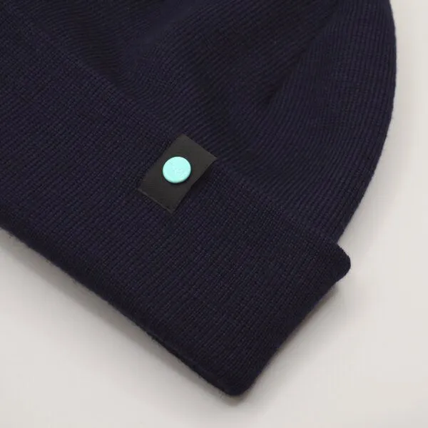 wysf. | what you stand for. wysf. | what you stand for. kurze Mütze, Bio-Merinowolle, Made in Deutschland, Unisex, Feinstrick, Blau (marineblau), – Produktbild 4 von 4