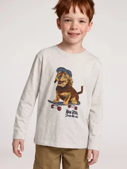 Vertbaudet Shirt mit Tier-Print in Kreideoptik Jungen – Produktbild 1 von 1