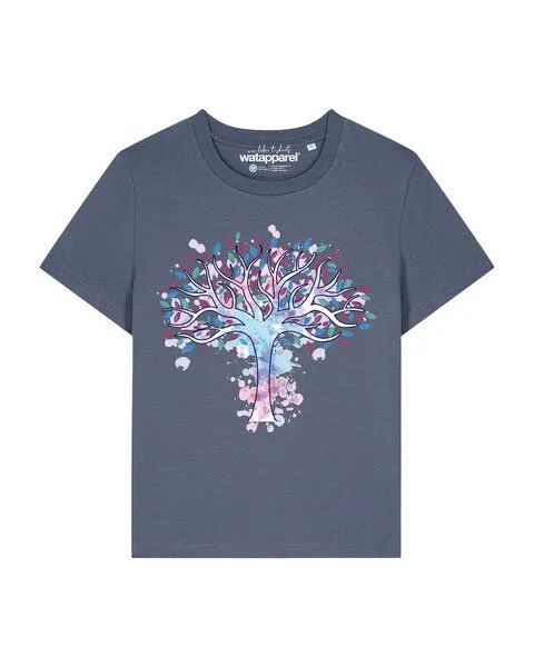 watapparel watapparel T-Shirt Frauen Tree of life, Blue grey, – Produktbild 1 von 2