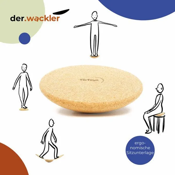 TicToys TicToys der.Wackler Balancierkreisel für Kinder & Erwachsene Maße ca. 29 x 29 x 7,3 cm, Natur, braun, – Produktbild 4 von 5