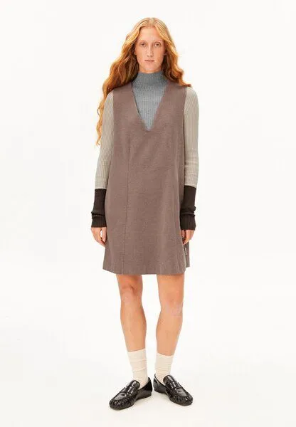 ARMEDANGELS ARMEDANGELS HERRINGBONE PINAAFO Damen Kleid aus Bio-Baumwoll Mix, Claystone-soft nougat, – Produktbild 4 von 4