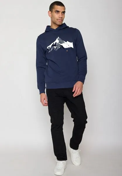 GreenBomb GREENBOMB Nature Mountain Ski Star - Kuschliger Hoodie aus Bio-Baumwolle / hochwertiger Print / GOTS / Fair & Vegan, Blau (navy), – Produktbild 3 von 4