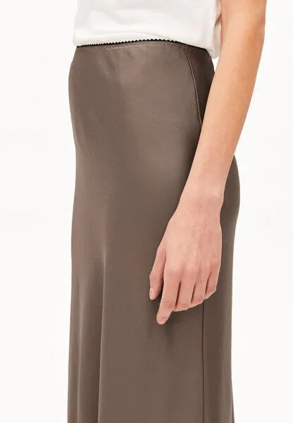 ARMEDANGELS ARMEDANGELS LENOVAA SATIN Damen Webrock aus Naia Renew Mix, Walnut cream, – Produktbild 3 von 4