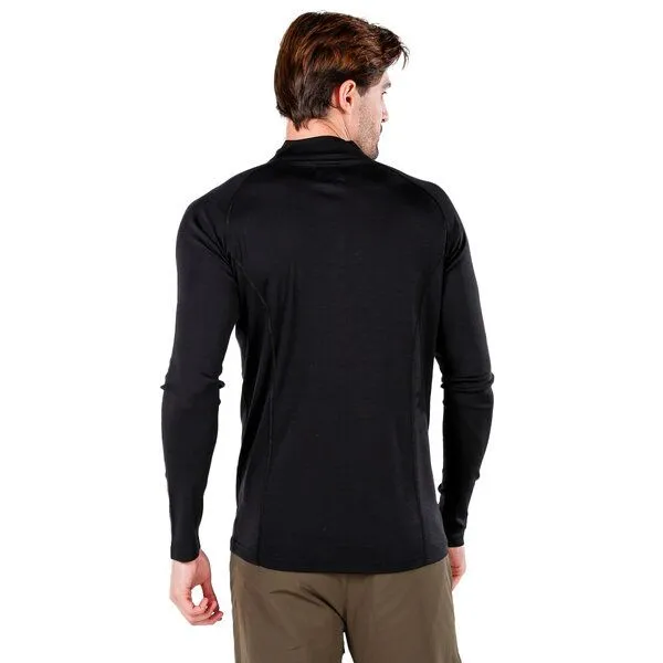 Woolona Woolona Langarmshirt - ASTRO - 100% Merinowolle (Zip), Schwarz, – Produktbild 3 von 3